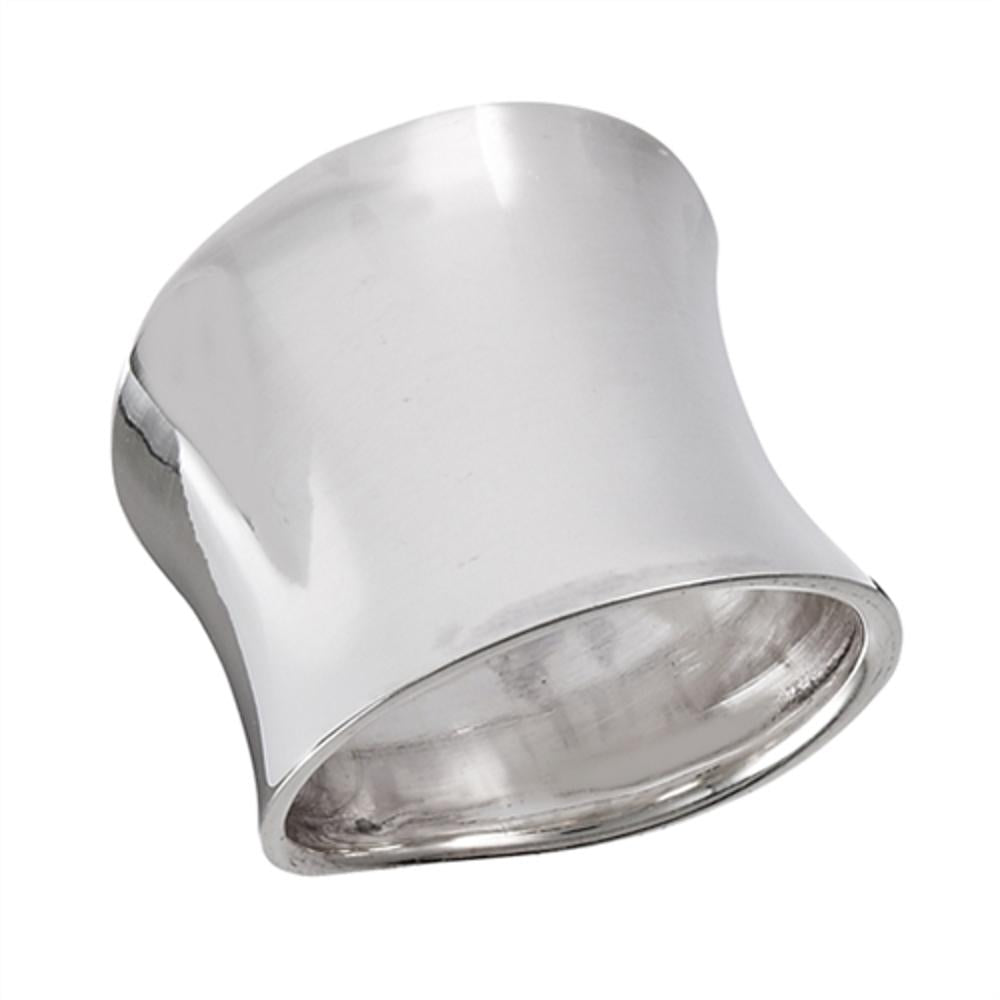 Stainless Steel Concave Wide Large Plain Dome Band Huge Ring