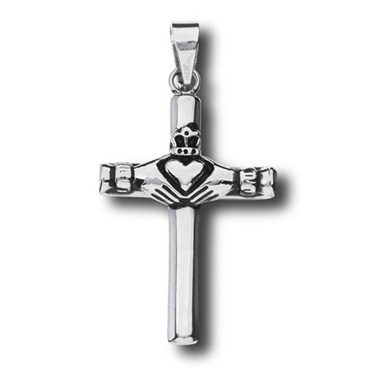 Stainless Steel Claddagh Cross Pendant