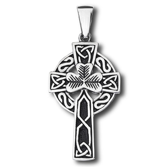 Stainless Steel Clover Cross Pendant