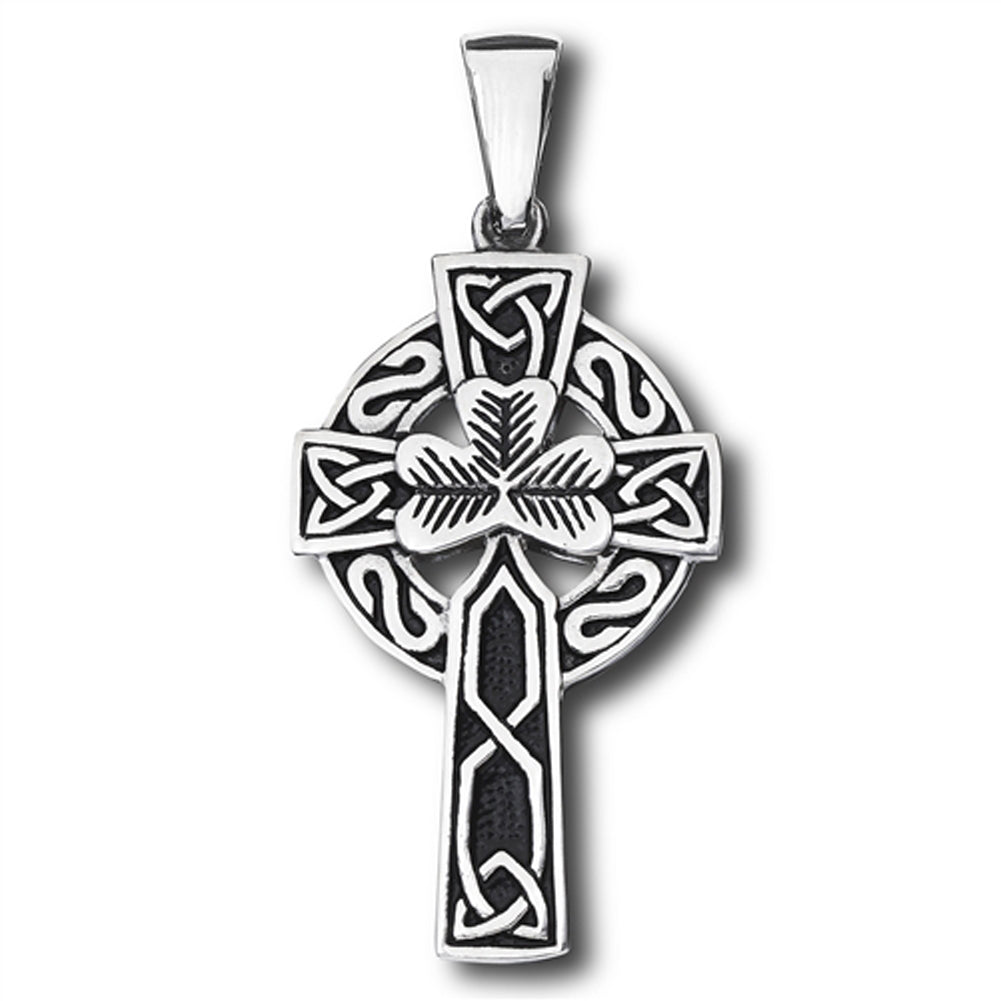 Stainless Steel Clover Cross Pendant
