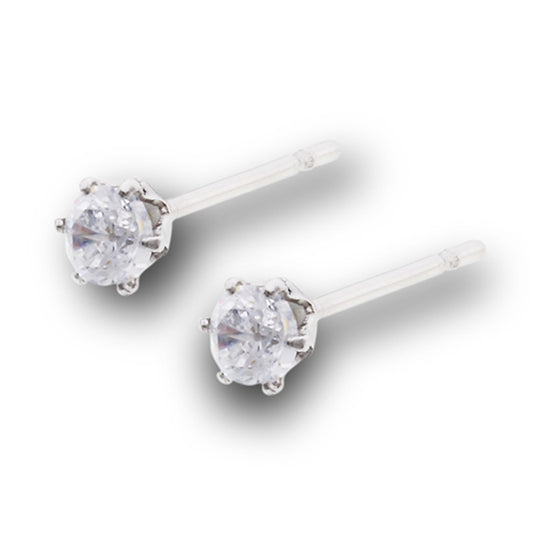 Stainless Steel 3mm Round Stud Earrings