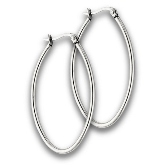 Stainless Steel 31mm Oval Earrings