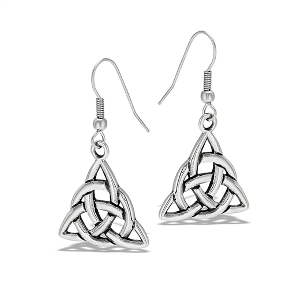 Stainless Steel Celtic Triquetras Dangle Earring