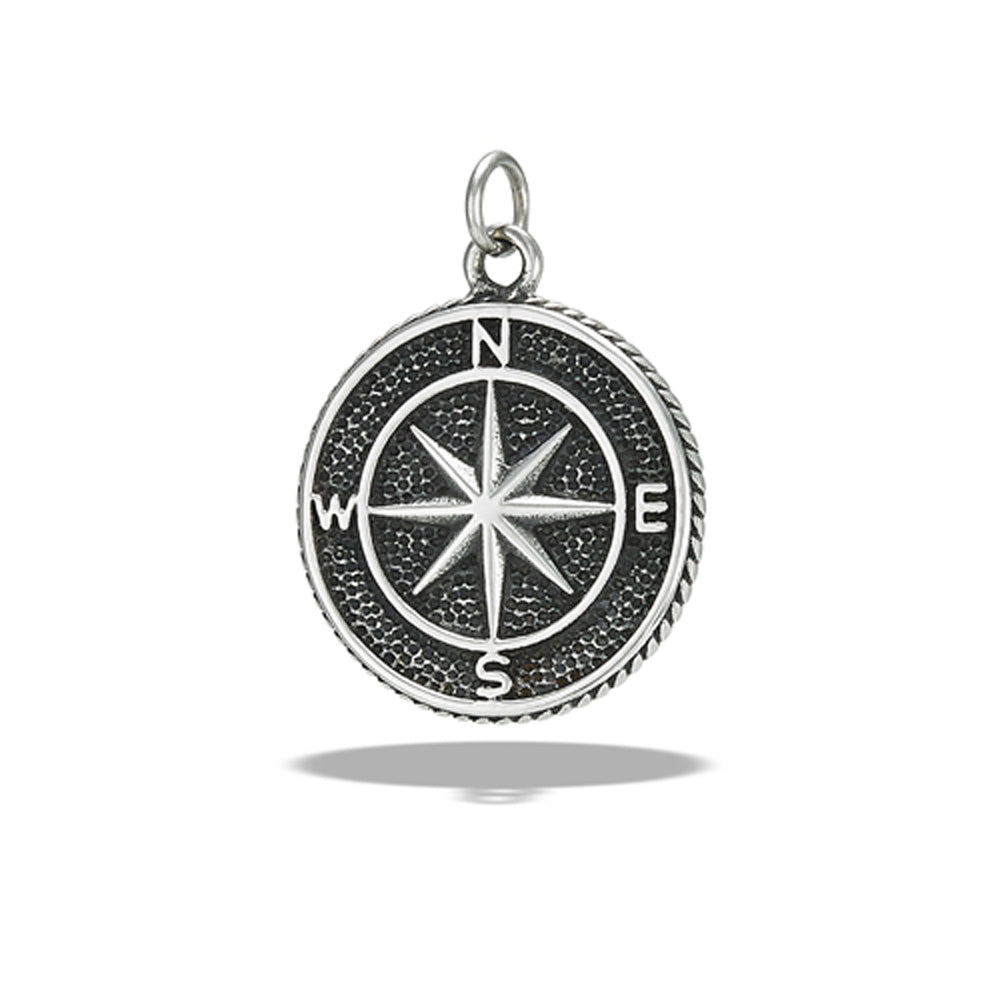 Stainless Steel Compass Pendant
