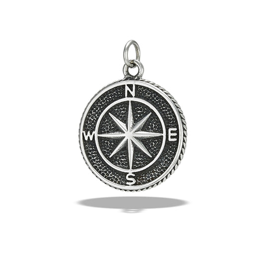 Stainless Steel Compass Pendant