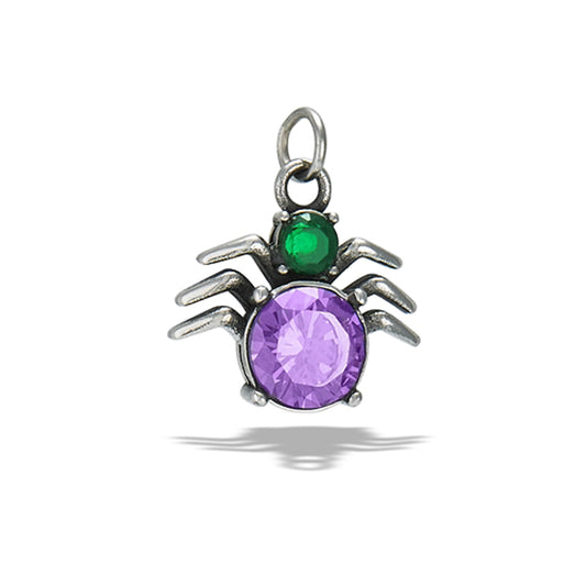 Stainless Steel Spider Pendant With Mixed CZS