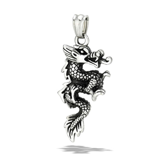 Stainless Steel Angry Dragon Pendant