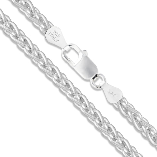 Wheat 100 - 4.5mm - Sterling Silver Wheat Chain Necklace