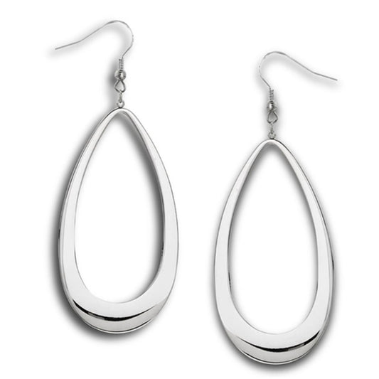 Stainless Steel Teardrop Dangle Earrings