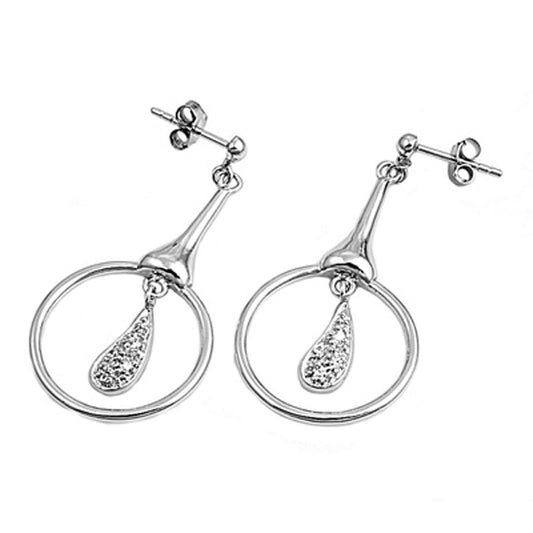 Earrings Clear Simulated CZ .925 Sterling Silver