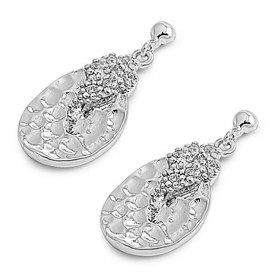 Earrings Clear Simulated CZ .925 Sterling Silver