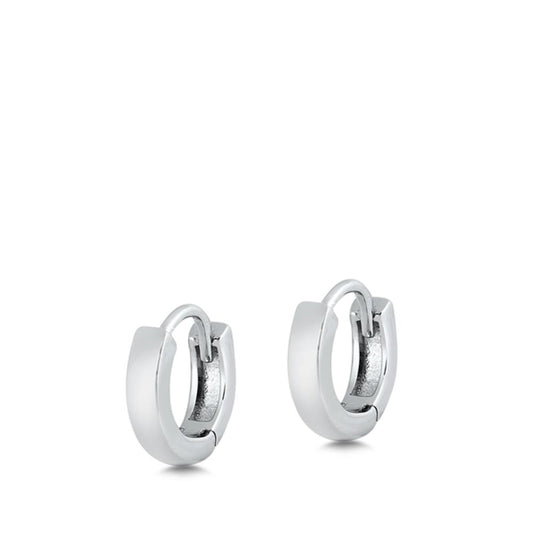 Sterling Silver Polished Simple Hoop High Polished Earrings 925 New