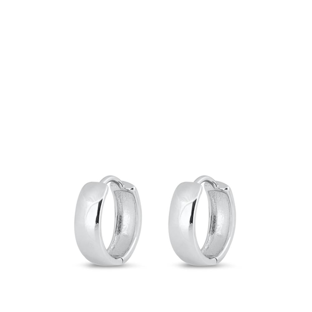 Sterling Silver High Polished Classic Hoop Earrings 925 New
