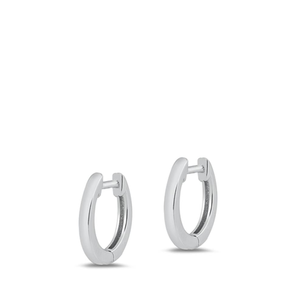 Sterling Silver Beautiful Classic Hoop High Polished Earrings 925 New