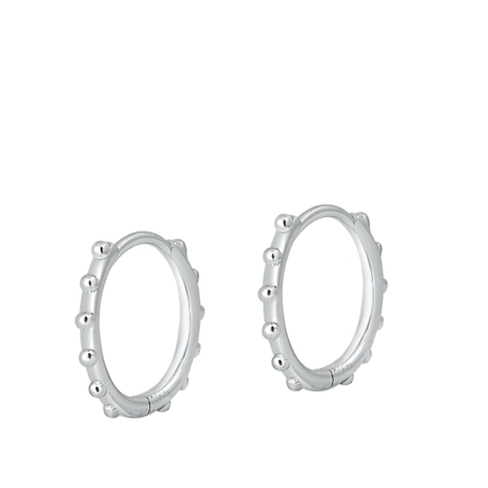 Sterling Silver Cute Bali Style High Polished Hoop Earrings 925 New