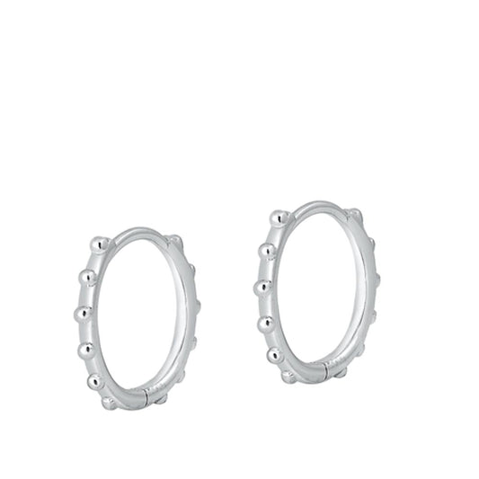 Sterling Silver Cute Bali Style High Polished Hoop Earrings 925 New