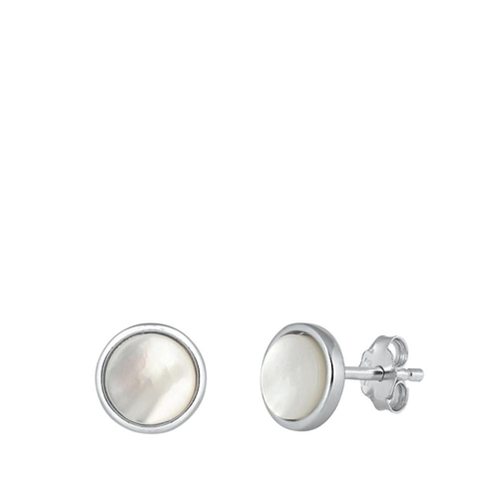 Sterling Silver Wholesale Mother of Pearl Chic Fashion Stud Earrings 925 New