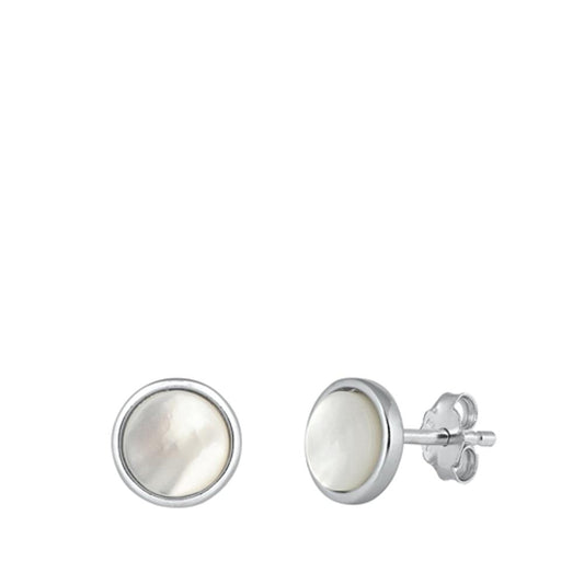 Sterling Silver Wholesale Mother of Pearl Chic Fashion Stud Earrings 925 New