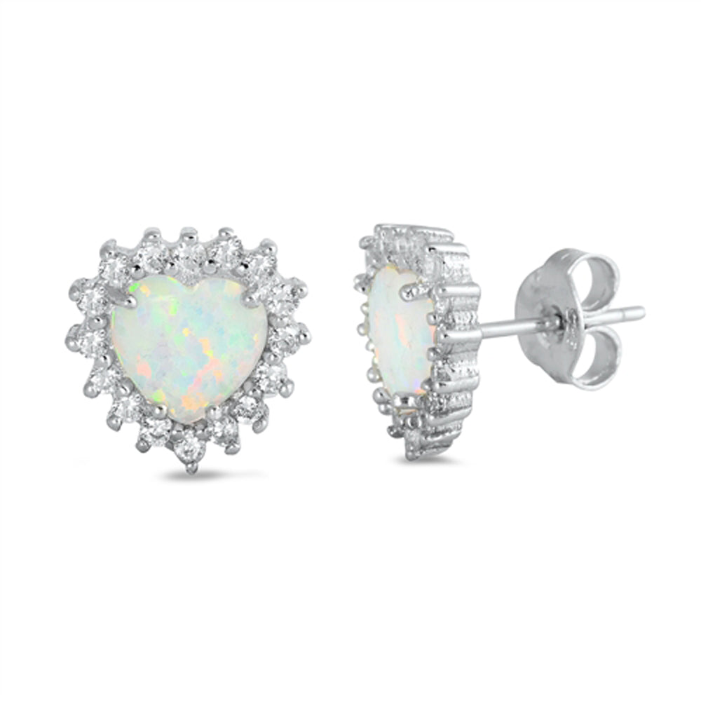 Sterling Silver Vintage Burst Elegant Classic Earrings White Synthetic Opal 925