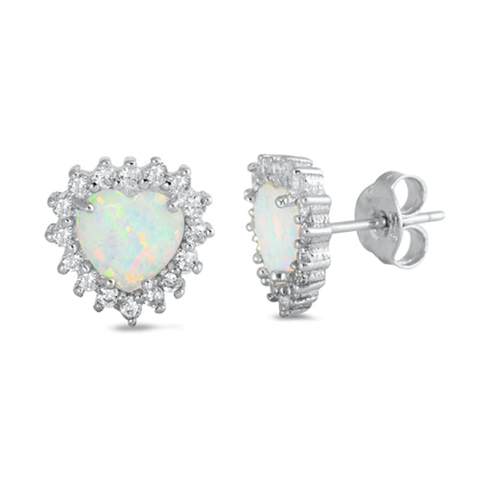 Sterling Silver Vintage Burst Elegant Classic Earrings White Synthetic Opal 925