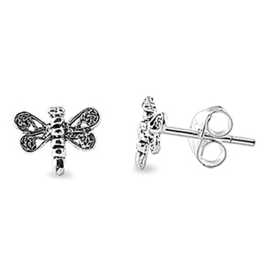 Dragonfly Stud Earrings .925 Sterling Silver
