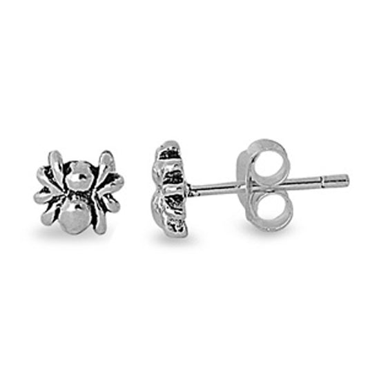 Spider Stud Earrings .925 Sterling Silver