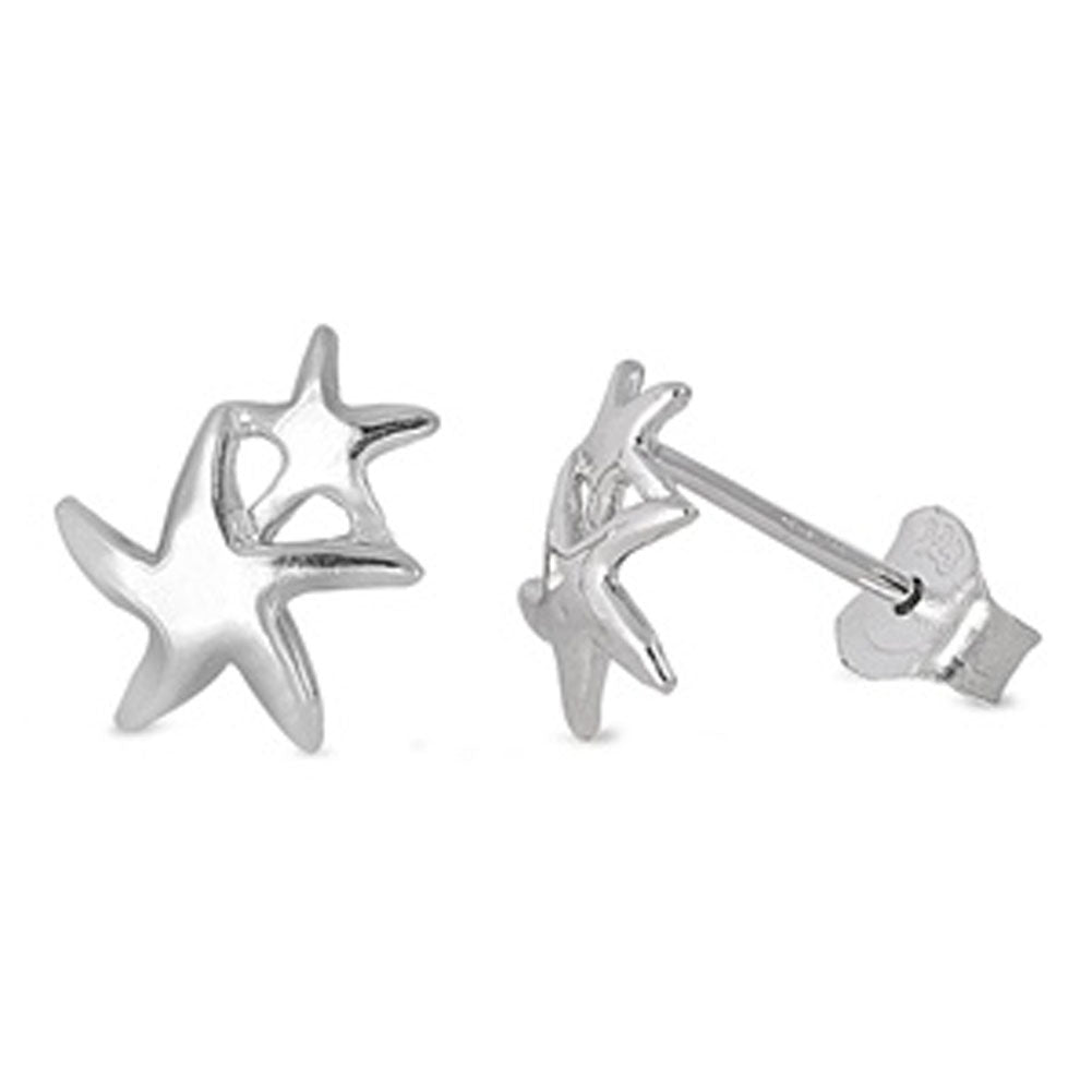 Starfish Stud Earrings .925 Sterling Silver