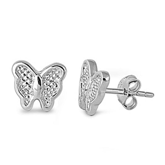 Butterfly Stud Earrings .925 Sterling Silver