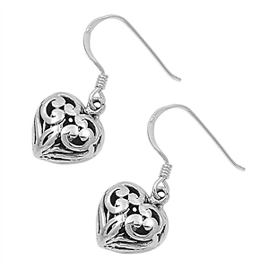 Heart Earrings .925 Sterling Silver