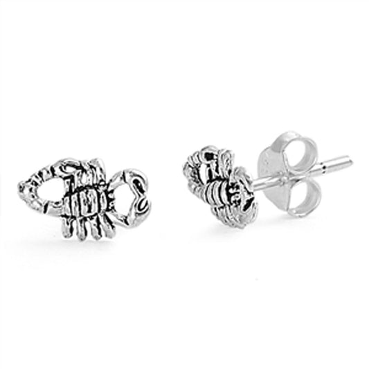 Scorpion Stud Earrings .925 Sterling Silver