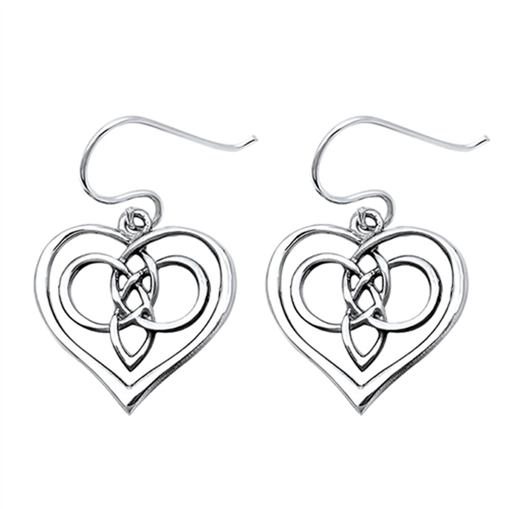 Twisted Loop Celtic Knot Promise Heart Eternity .925 Sterling Silver Abstract Butterfly Earrings