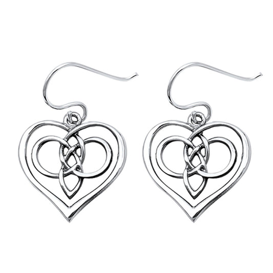 Twisted Loop Celtic Knot Promise Heart Eternity .925 Sterling Silver Abstract Butterfly Earrings