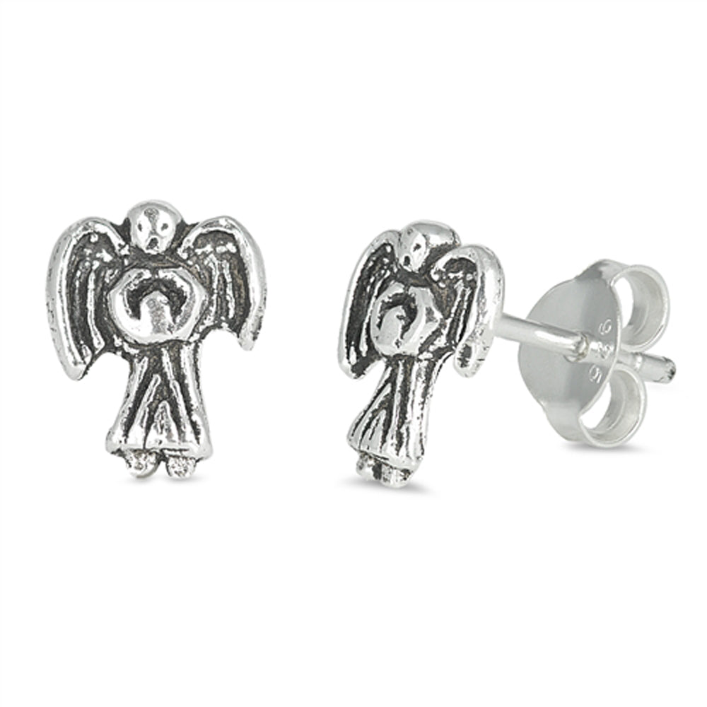 Sterling Silver Oxidized Angel Heaven Vintage Earrings 925 New