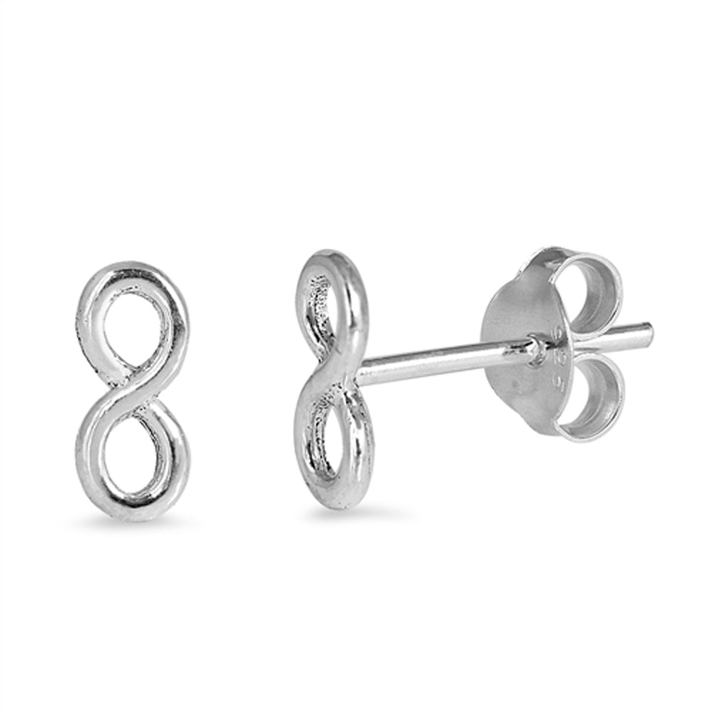 Sterling Silver Infinity Knot Twist Forever Endless High Polish Earrings 925 New