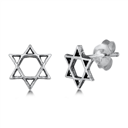 Sterling Silver Jewish Star of David Simple Classic Earrings 925 New