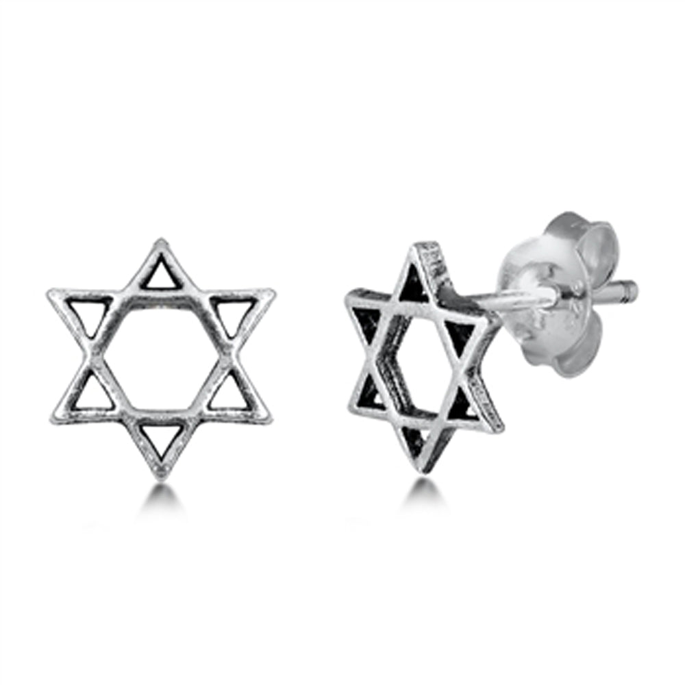 Sterling Silver Jewish Star of David Simple Classic Earrings 925 New