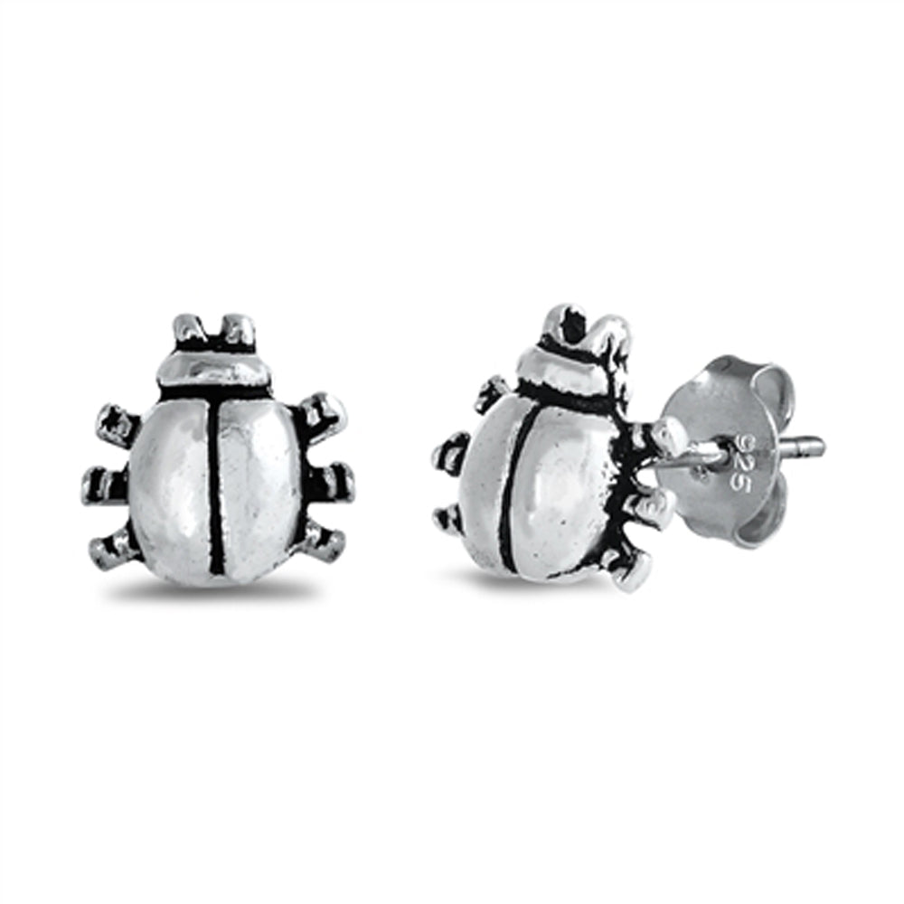 Sterling Silver Nature Ladybug Bug Insect Cute Animal Stud Earrings 925 New