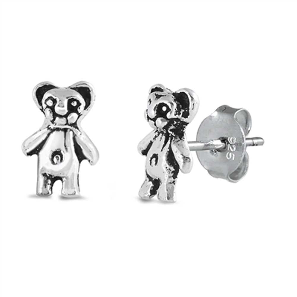 Sterling Silver Teddy Bear Cute Toy Animal Stud Earrings 925 New