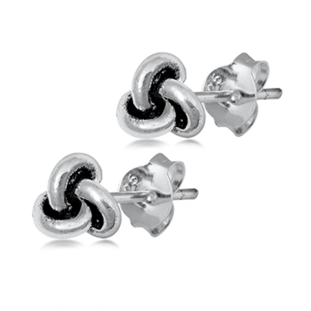 Sterling Silver High Polish Triquetra Trinity Knot Loop Earrings