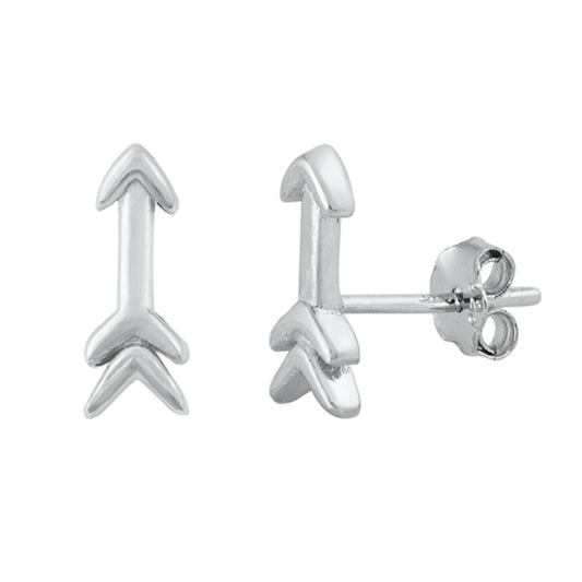 Sterling Silver Arrow Simple Boho High Polish Earrings 925 New