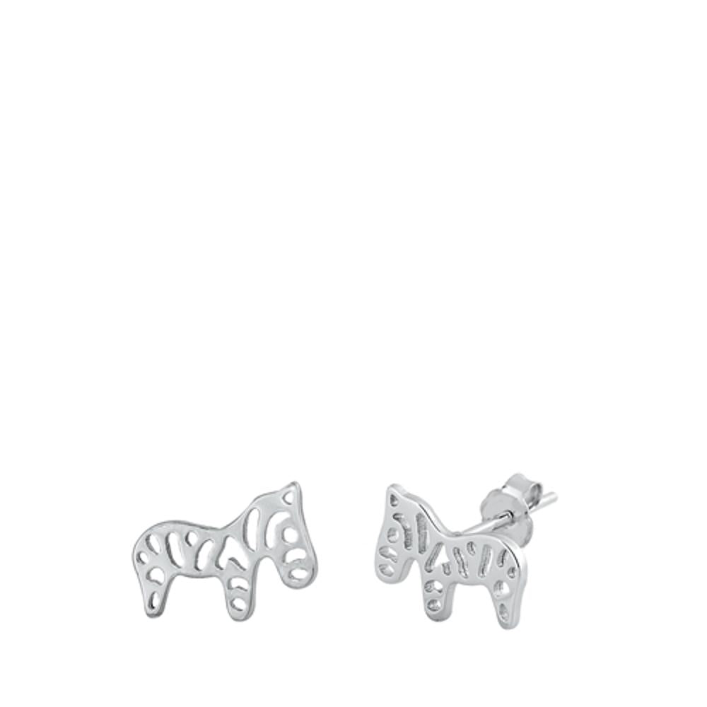 Sterling Silver Classic Zebra Animal Cute Fashion Earrings 925 New