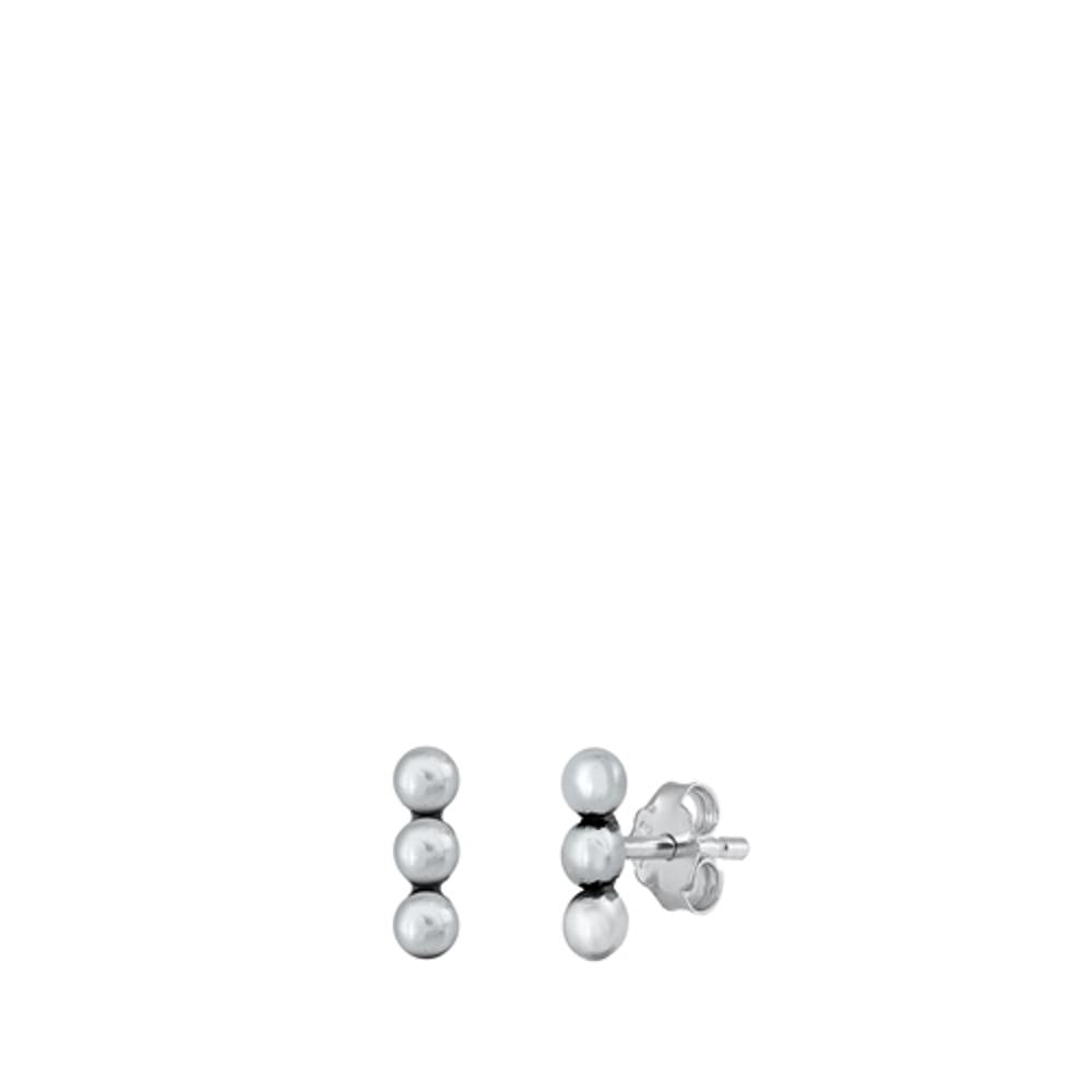 Sterling Silver Cute Fashion Modern Stacked Circle Earrings 925 New