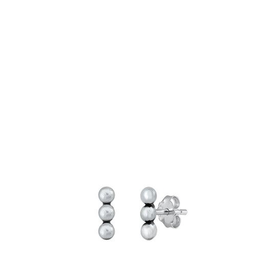 Sterling Silver Cute Fashion Modern Stacked Circle Earrings 925 New