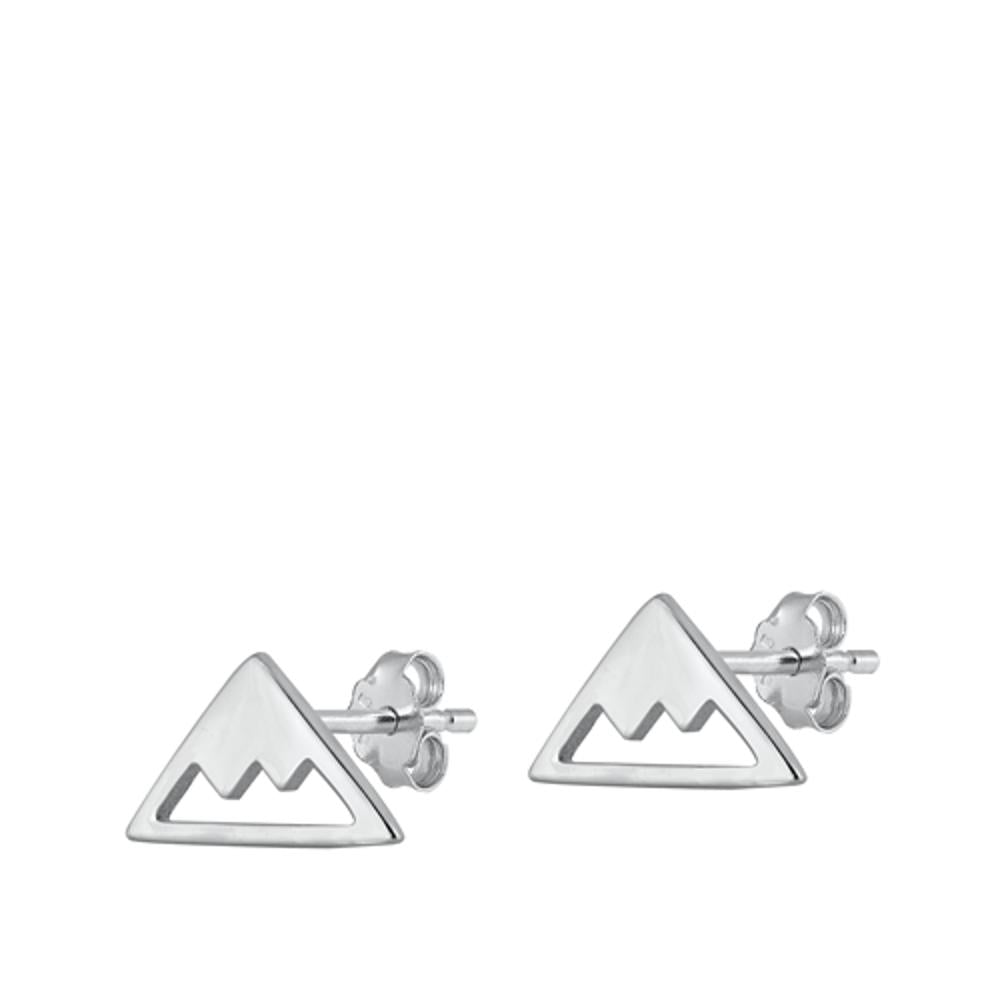 Sterling Silver Mountains Stud Earrings Zodiac Element Earth Stud 925 New