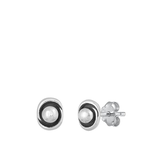 Sterling Silver Fashion Ball Stud Earrings Oxidized Ball Lever Back 925 New