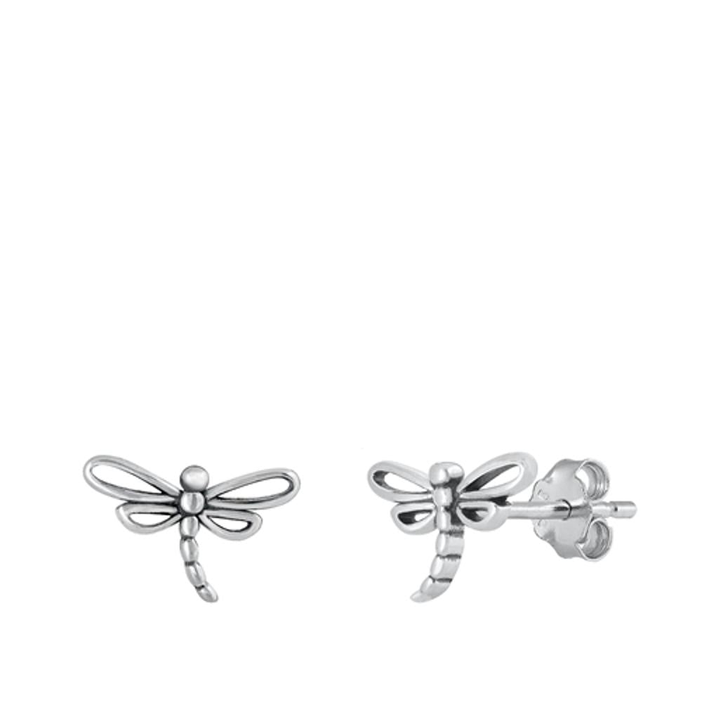 Sterling Silver Fashion Dragonfly Fashion Stud Earrings 925 New