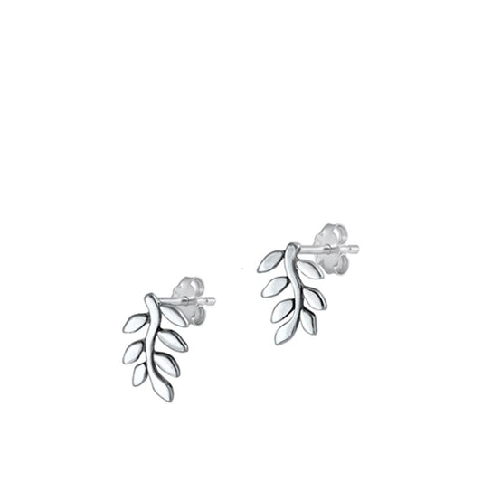 Sterling Silver Unique Climbing Leaf Branch Plant Fashion Earrings 925 New