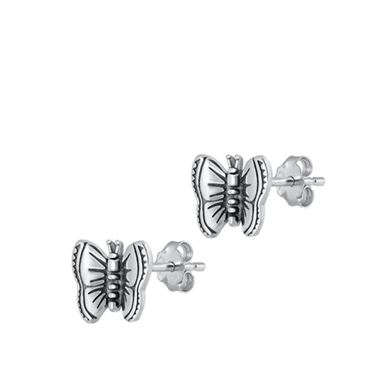 Sterling Silver Fashion Butterfly Fashion Stud Earrings 925 New