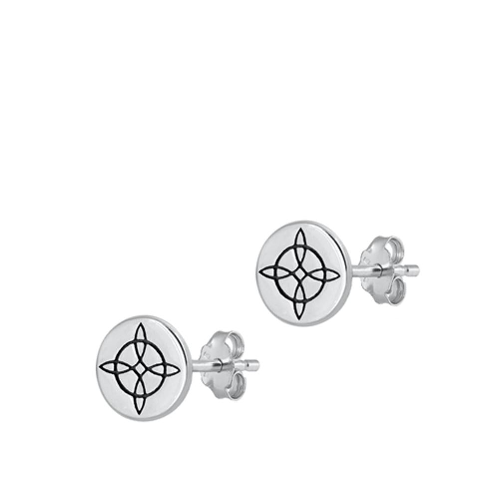 Sterling Silver Polished Abstract Cross Oxidized Fashion Earrings 925 New
