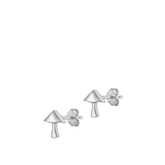 Sterling Silver Wholesale Cute Toadstool Mushroom Nature Earrings 925 New